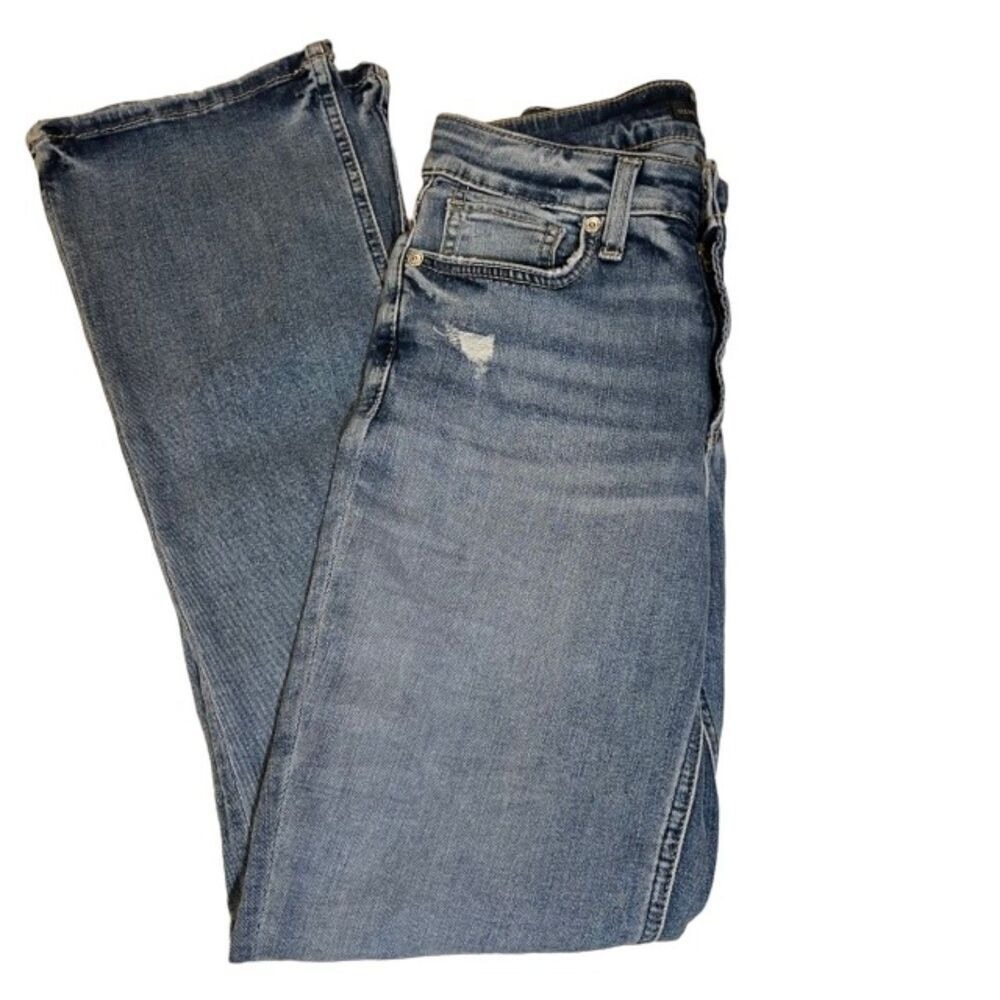 Silver Avery Slim Bootcut Jeans (Distressed Denim) Medium Wash Size 27 27x31